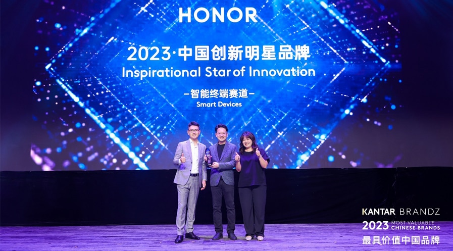 HONOR Wins Kantar BrandZ Inspirational Star of Innovation, Tops BrandGrow China's Top 100 Emerging Brands